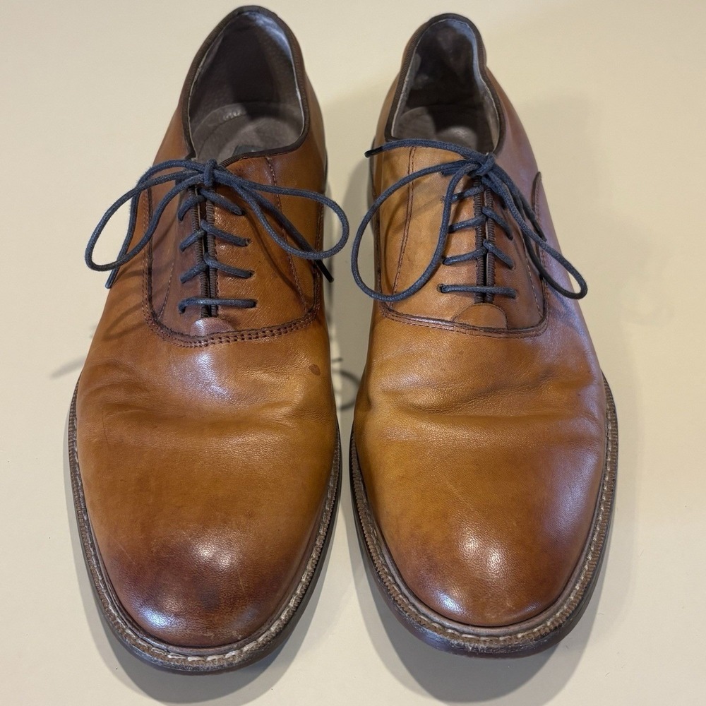 Aston Grey Collection Leu leather oxford Men's Brown Dress Shoes Size 9